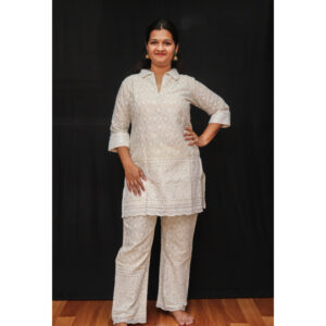 Chikankari Pure Cotton Co-ord set