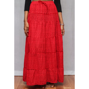 Chikankari Cotton Full Length Skirt
