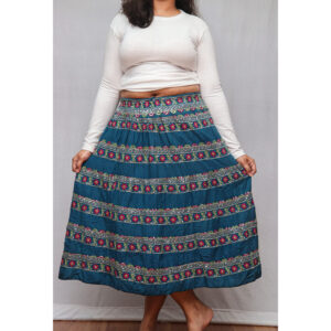 Traditional Striped Print Skirt