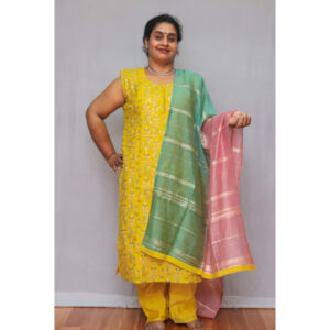 Cotton A-Line Kurti Dupatta Set