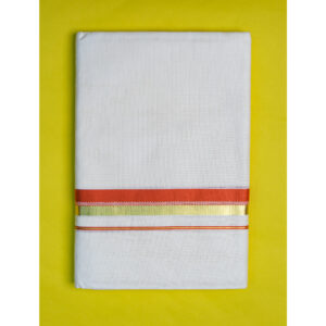 Off White With Orange Lungi