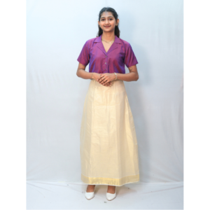 Tissue A-Line Skirt with Purple Neck Crop Top