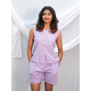 Lavender Sleeveless Short Co-Ord Set