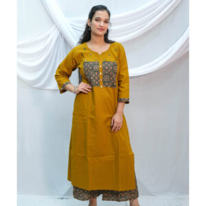Mustard Yellow Dabu Cotton Co-ord Set