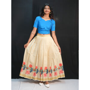 Tissue Skirt, Blue Blouse Pavada