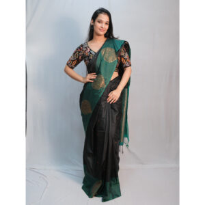 Black Double Shade Silk Saree