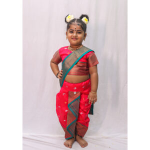 Rani Pink & Green Nauvari Saree