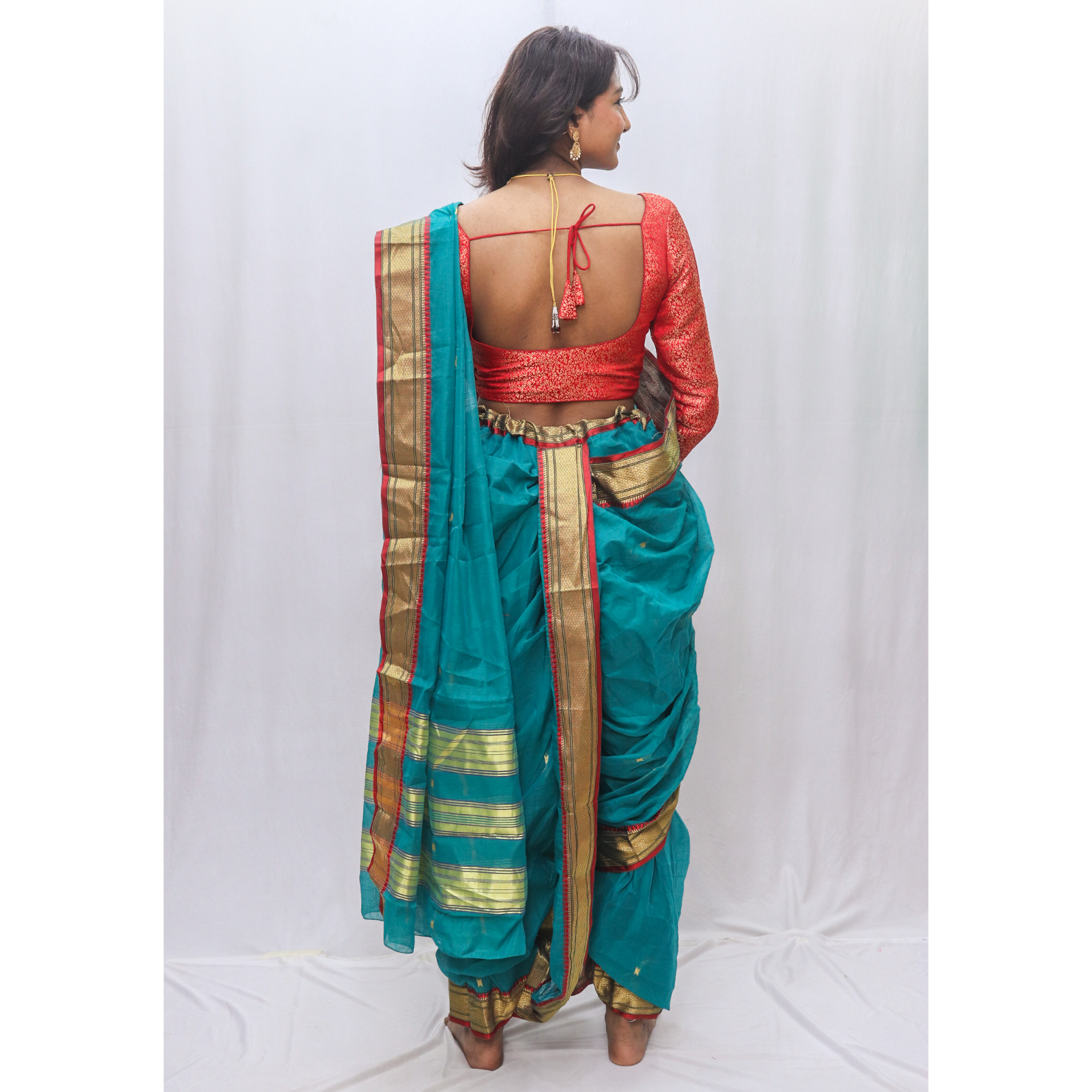 Peacock Green Shahi Mastani Saree - Image 4