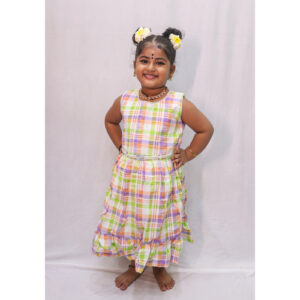 White Multicolour Checks Kids T-Shirt